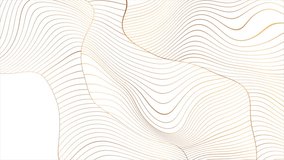 White abstract background with golden refracted wavy pattern. Seamless looping art deco motion design. Video animation Ultra HD 4K 3840x2160