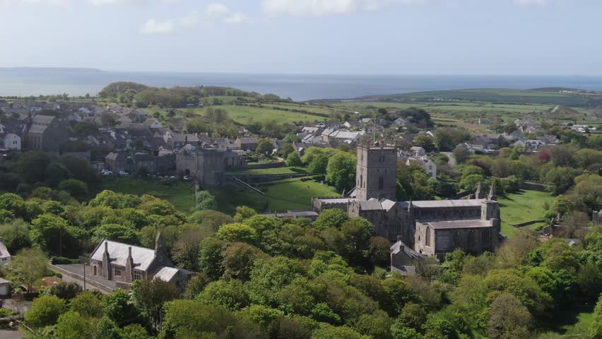 Aerial drone shot of St. David