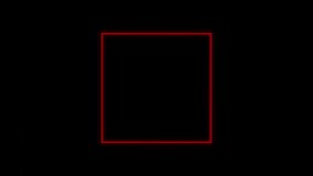 Glowing neon red square frame pulsating on black background with noise vertical lines effect. Animation fluorescent light laser lines background luminous banner animation LED. Useful for night club de - Powered by Shutterstock - Get 15% off with code: PIKWIZARD15