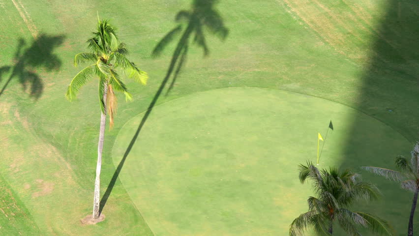 Golf field in tropics in 4k slow motion 60fps