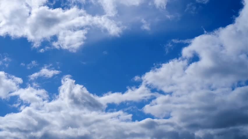 Blue sky white clouds, Landscape white clouds 4K, Cumulus cloud cloudscape timelapse,Summer blue sky time lapse, Nature weather blue sky, White clouds background. Cloud time lapse nature background. Royalty-Free Stock Footage #1104224895