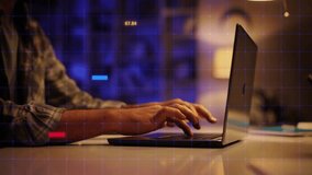 Close-up shot of hands typing on laptop, computer keyboard. VPN cybersecurity programmer, AI chatbot coding, developer engineer, online network crypto blockchain digital world metaverse technology. - Powered by Shutterstock - Get 15% off with code: PIKWIZARD15
