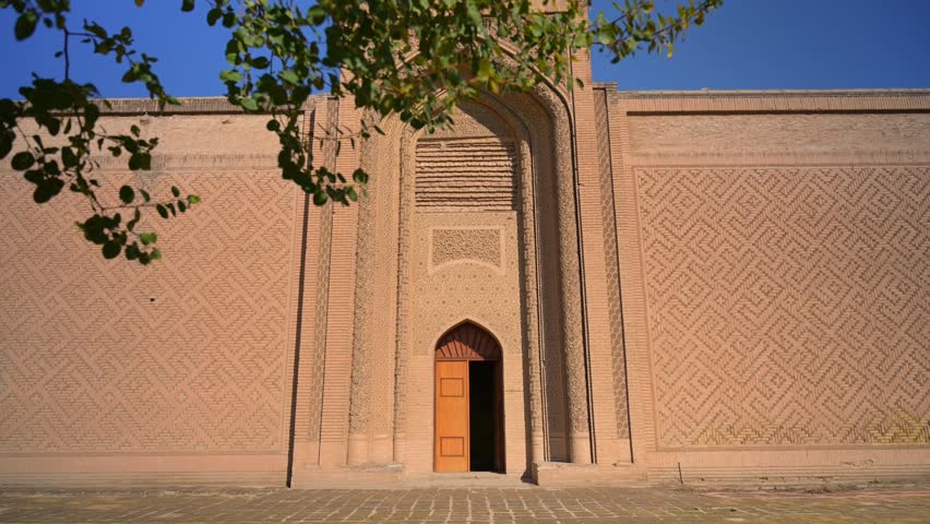 Facade of Abbasid palace, Baghdad in Iraq. Handheld shot