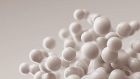 Abstract 3D render animation slow motion moving milky white milk orbs matte animated background metaballs blobs particles bubbles morphing flying molecules wallpaper medical presentation backdrop - Powered by Shutterstock - Get 15% off with code: PIKWIZARD15