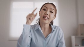 Bad Gen Z boss video call work argue point face stress yelling anger hate speech. Asia people woman fight on laptop videocall upset mad bossy. Online job issue mental health burnout issues at office. - Powered by Shutterstock - Get 15% off with code: PIKWIZARD15