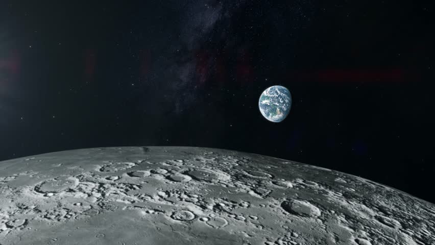 Earthrise - Earth Appearing from Behind the Surface of the Moon