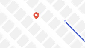 3D Animation - Virtual street map with a route to reach the place marked with the location symbol - Powered by Shutterstock - Get 15% off with code: PIKWIZARD15