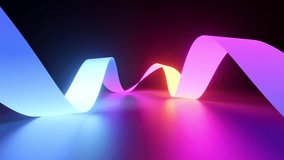 looped 3d animation, abstract background with glowing neon wavy ribbon. Minimalist colorful wallpaper - Powered by Shutterstock - Get 15% off with code: PIKWIZARD15