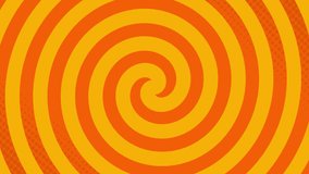 Animation of orange and red spiral over orange background. Social media and digital interface concept, digitally generated video.