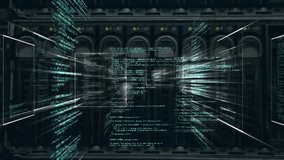 Animation of interface with data processing against close up of a computer server. Computer interface and business data storage technology concept - Powered by Shutterstock - Get 15% off with code: PIKWIZARD15