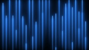 Abstract futuristic background with neon blue laser lines moving up. Seamless looping animation