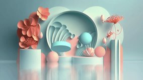 Abstract shapes in pastel colors video loop animation - geometric paper cutouts background - Powered by Shutterstock - Get 15% off with code: PIKWIZARD15