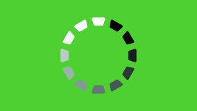 Loading Circle, video. Download progress, preloader animation web design template, interface buffering upload. Animation of UI element. Chroma key green screen. Progress loading bar.