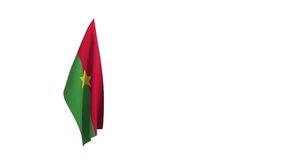 3D rendering of the flag of Burkina Faso waving in the wind.
