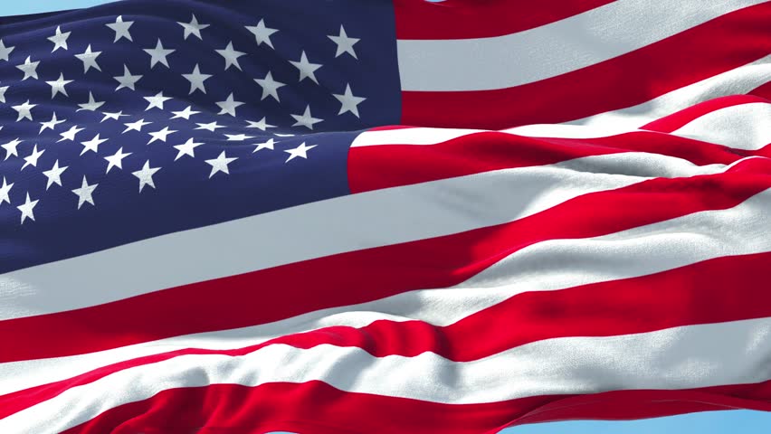American Flag, 4 th july Independence Day USA. Realistic 4K. 30 fps flag of the US. American Flag waving in the wind. Seamless loop with highly detailed fabric texture. Loop ready in 4k resolution Royalty-Free Stock Footage #1104276529