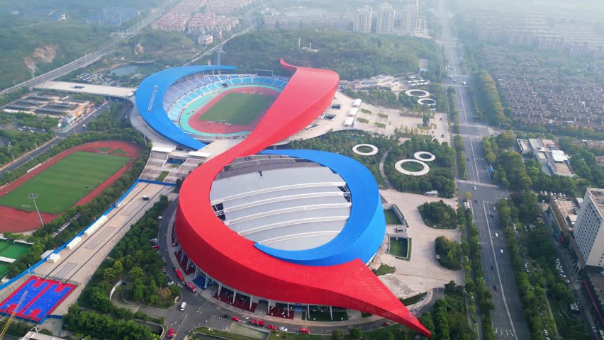 Urban Environment of Zhenjiang Sports Convention and Exhibition Center in Jiangsu Province, China