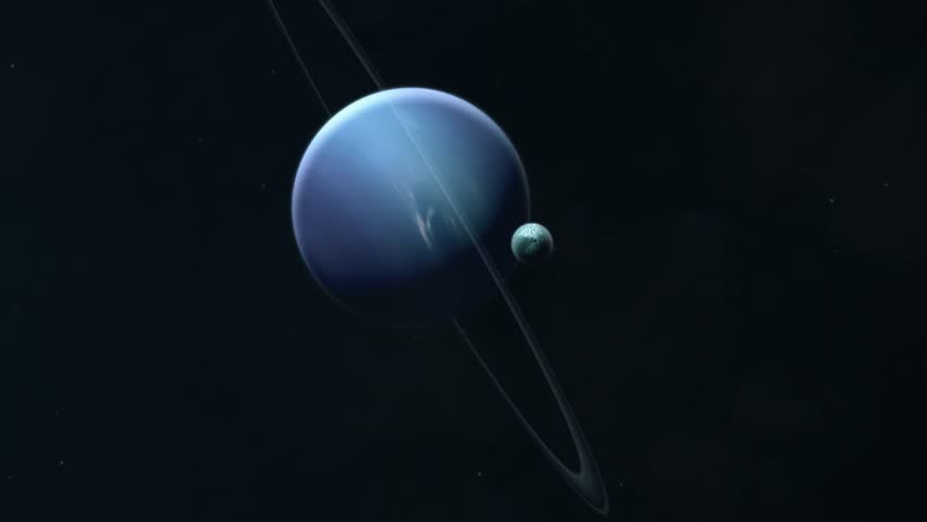 Voyager passing Neptune and It's Moon | Shutterstock HD Video #1104276931