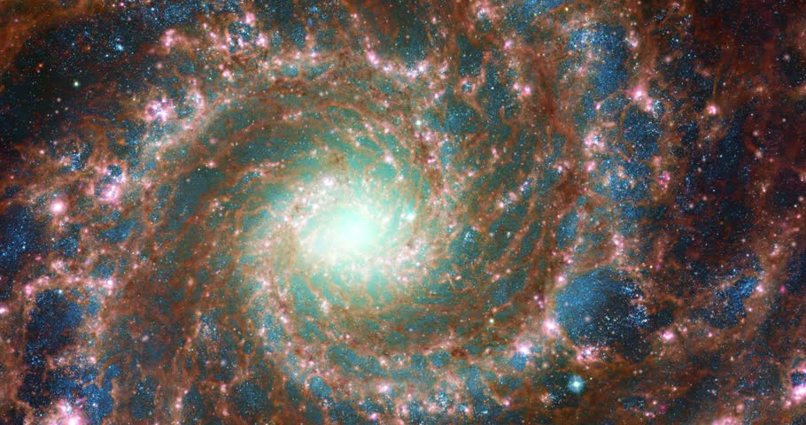 Fly towards the heart of the Phantom Galaxy in the constellation of Pisces. Zooming into the heart of the Phantom Galaxy. | Shutterstock HD Video #1104276995