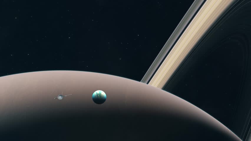 Voyager Moving Away from Titan and Saturn | Shutterstock HD Video #1104277289