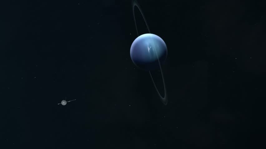 Space Probe Voyager Passing Planet Neptune | Shutterstock HD Video #1104277291