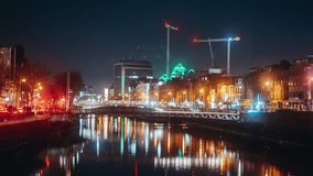Dublin City at Twilight: Breathtaking Night-lapse Clip