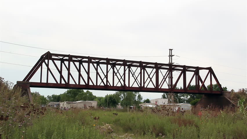 An Old Iron Railway Bridge in "Barrio Puente de Fierro" (Iron Bridge Neighbourhood), La Plata City, Buenos Aires province, Argentina.