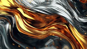 Metallic abstract fluid waves motion digital video, Liquid art movement with vivid colors, creative fluid texture, layered paper material, business background for marketing purposes, psychedelic wave