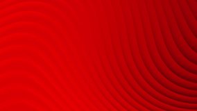 Bright red curve waves abstract motion background seamless looping animation