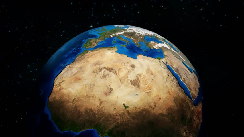 Africa Map from Space, 3D Planet Globe Animation