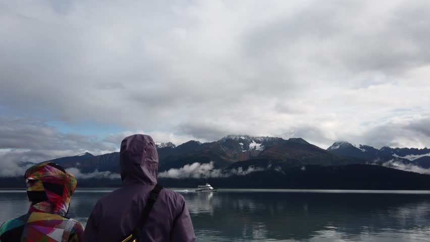 tourist at Kenai Fjords National Park, Alaska