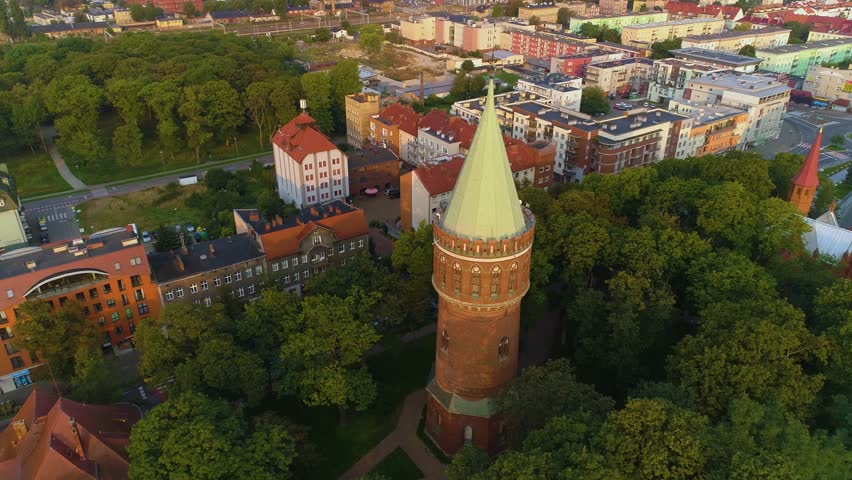 Water Tower Stargard Wieza Cisnien Aleja Slowicza Aerial View Poland