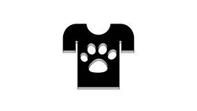 Black Animal volunteer icon isolated on white background. Animal care concept. 4K Video motion graphic animation.