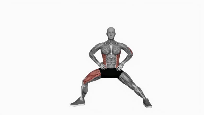 Extended Side Angle fitness exercise workout animation male muscle highlight demonstration at 4K resolution 60 fps crisp quality for websites, apps, blogs, social media etc. Royalty-Free Stock Footage #1104312921