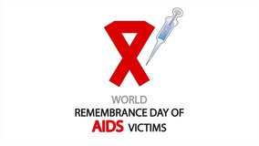 AIDS Remembrance Day of Victims World ribbon, art video illustration. - Powered by Shutterstock - Get 15% off with code: PIKWIZARD15