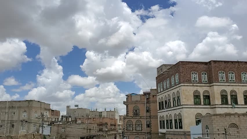 timelapse with cloudy weather in SAna'a Yemen Royalty-Free Stock Footage #1104323757