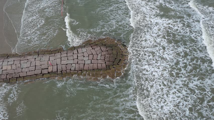 Galveston Island aireal ocean view
