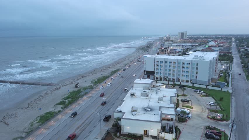 Galveston Island aireal ocean view