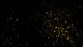 Gold dust particles fly in slow motion in the air lingering slowly. Dust Particles Background Bokeh Lights Background on Black Background 4k Footage Snow Particles Background. - Powered by Shutterstock - Get 15% off with code: PIKWIZARD15