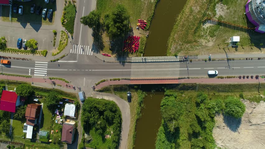 Bridge In Leba Mostek Aleja Swietego Jakuba Aerial View Poland