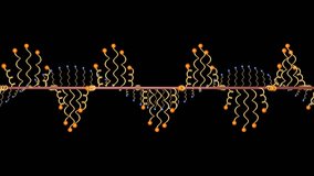 Animated 3d graphic full-color pattern in the form of a rotating linear spiral molecular chain - Powered by Shutterstock - Get 15% off with code: PIKWIZARD15