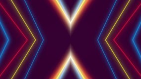 Neon arrows lights sign design texture background pattern abstract wallpaper live performance concert disco element computer graphic design LED WALL stage technology abstract seamless background 4k