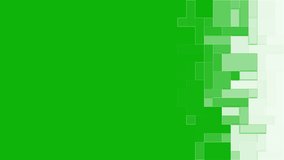 Pixel grid transition animation on a green background. Pixel video transition animation with key color. Damaged digital error video, glitch transition effect. 4k video