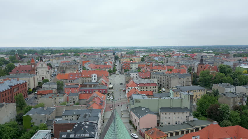 Gniezno, a city in Lesser Poland Voivodeship. Market square in the city center and architecture in the city of the former capital of Poland - Gniezno.