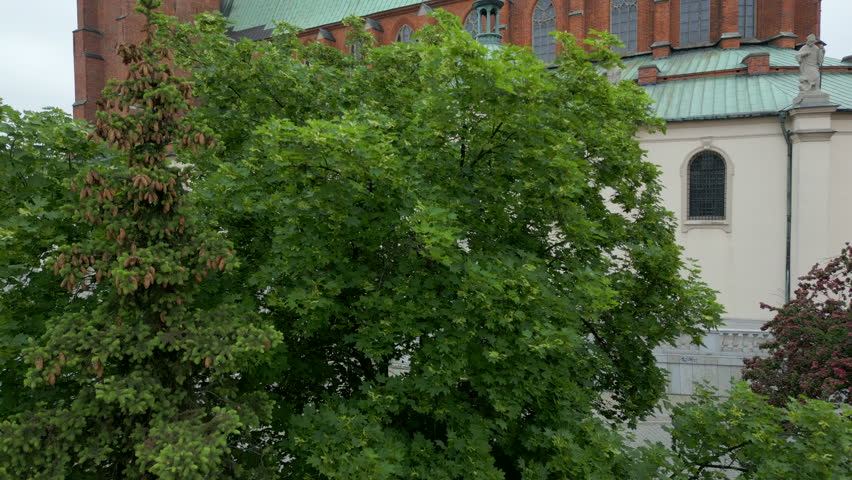 Gniezno, a city in Lesser Poland Voivodeship. Market square in the city center and architecture in the city of the former capital of Poland - Gniezno.