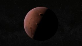 This clip with animated graphics shows the Mars Planet. 

Use this clip for projects related to outer space and space exploration. The video is suitable for scientific and educational topics. 
