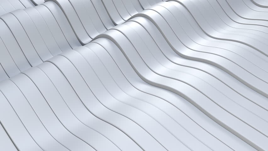 White 3d render abstract background. Bright and simple stripe wave animation surface for clean business concept. Creative video motion texture. Seamless loop. Royalty-Free Stock Footage #1104365935