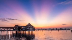 4K Time Lapse view in George Town, Penang during sunrise