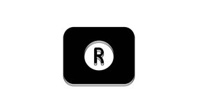 Black Record button icon isolated on white background. Rec button. 4K Video motion graphic animation.