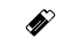 Black Lighter icon isolated on white background. 4K Video motion graphic animation.