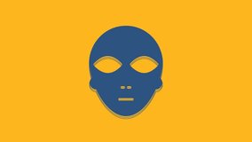 Blue Alien icon isolated on orange background. Extraterrestrial alien face or head symbol. 4K Video motion graphic animation. - Powered by Shutterstock - Get 15% off with code: PIKWIZARD15